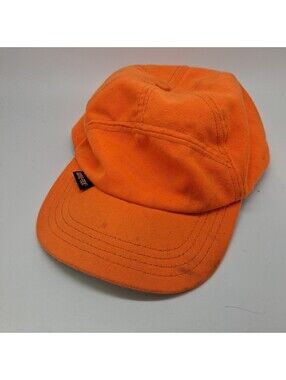 Vintage L.L.Bean Gore-Tex Blaze Orange Hunting Hat Cap USA Adjustable Strapback